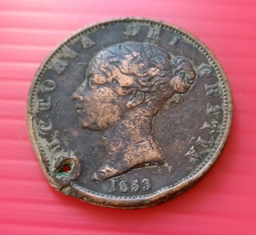 1853 victoria half penny - 1853,