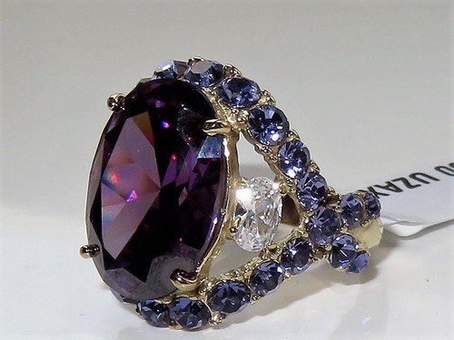 Ladies amethyst gold ring - , oval