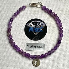 AAA AMETHYST 'TO THE MOON' 925 STERLING SILVER BRACELET