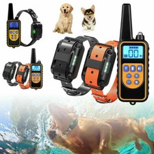Rechargeable Dog PET Training Collar Waterproof Electric Shock Anti Bark LCD 