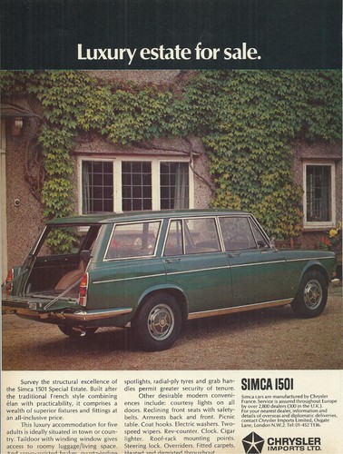 Simca 1501 estate range - 1501,