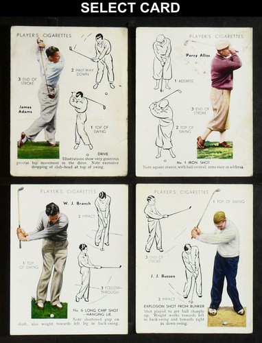 Golf player cigarette cards - player,
