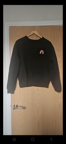 Black jumper with embroidered - black,