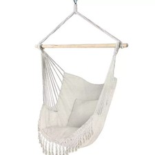 VOUNOT Hanging Hammock Chair Swing Chair Bedroom Balcony Outdoor Indoor, Beige 