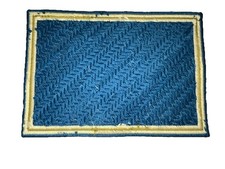 Antique Doll’s House Stitched Royal Blue Rug with White/Beige Trim - VGC