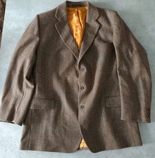 MAGEE Mens 3 Button Blazer Jacket 48 L Tweed 100% Wool Blend
