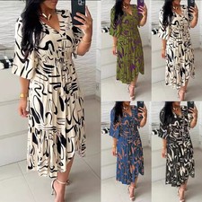 Long PRINT Dress Womens
