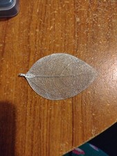 Silver Plated Skeleton Leaf Pendant Minus Chain