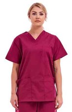 Scrub Tunic Top Unisex Care Hospital Worker Medical Nurse PLS CHECK SIZE CHAR