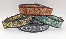 1.5" Wide Martingale Dog Collar Celtic Dragon Greyhound Lurcher Saluki Whippet