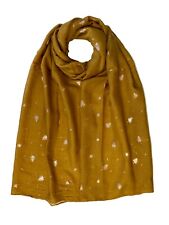 New Women Mini Leaf  Rose Gold Foil Print Scarf Light Wight Shawl Wrap Pashmina