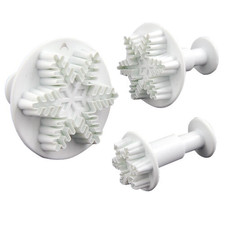 3 Sugarcraft Snowflake Cutter Plunger Cake Fondant Craft Tool Xmas Disney Frozen