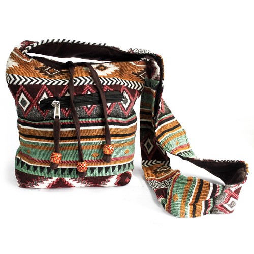 Jacquard bag chocolate sling - jacquard,