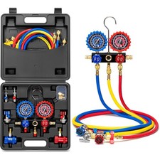 HVAC AC 3‑Way Manifold Gauge