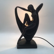 Widdop Bingham Art Deco Style Lamp With Elegant Nude Bronze Effect Lady Figure