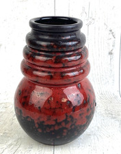 Vintage Scheurich Fat Lava Vase Vienna Series Model 269-18 West Germany Red
