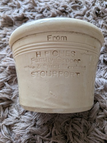 Stoneware butter crock from - butter,