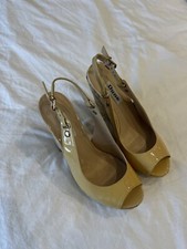 Dune Nude Patent Leather Wedge