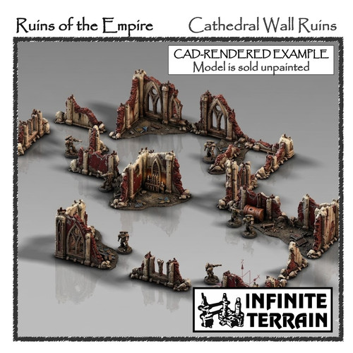 28mm cathedral ruins scatter - cathedral,