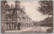 WELLINGTON Shropshire Church Street & Bank Postcard, Postmarked 1907