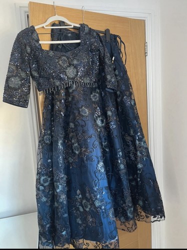 Partywear lehnga navy blue - lehnga,