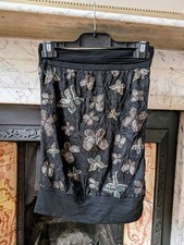 Black glitter butterfly boob tube sleeveless top 00s y2k