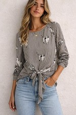 Zara Basic Cat Print Striped