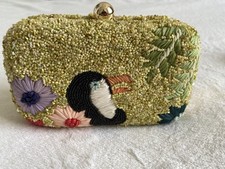 Zara Rare Tropical Toucan Beaded Embroidered Minaudière Box Clutch Shoulder Bag