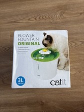 Catit Flower Cat Fountain 3 Litre Pet Water Drinking Bowl See Water Level