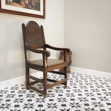 Wainscot chair oak 18th - wainscot,