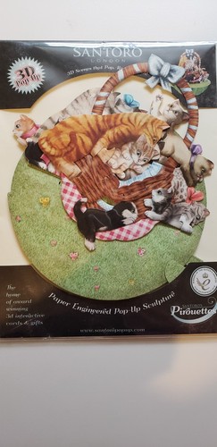Mama cat and kittens basket - and,