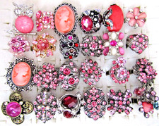 Rings adjustable red & pink