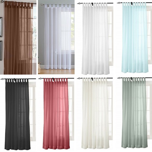 Tab top voile curtain - top,