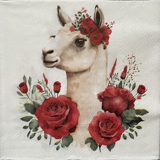 4 Luncheon paper napkins Mrs