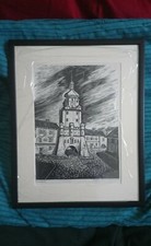 1961 SIGNED FRAMED LIMITED PRINT POLSKIE MIASTA TYSIACLECIA KRAKOW GATE LUBLIN 