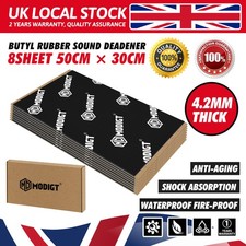 8Pcs Butyl Sound Deadening Mat Under Bonnet Engine Bays Heat Shield 50% Thicker