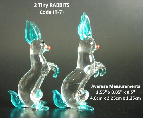 Miniature glass rabbits - miniature,