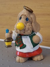 Vintage 1985 Wrinkles Dog PVC Figure Christmas Angel 6cm Tall Ganz Bros VGC