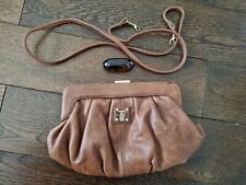 Oushka brown leather clutch