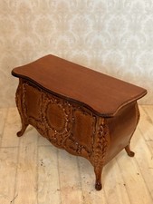 Dolls House 1/12 Scale Jiayi? Ornate Walnut Bombe Chest Trunk Blanket Box