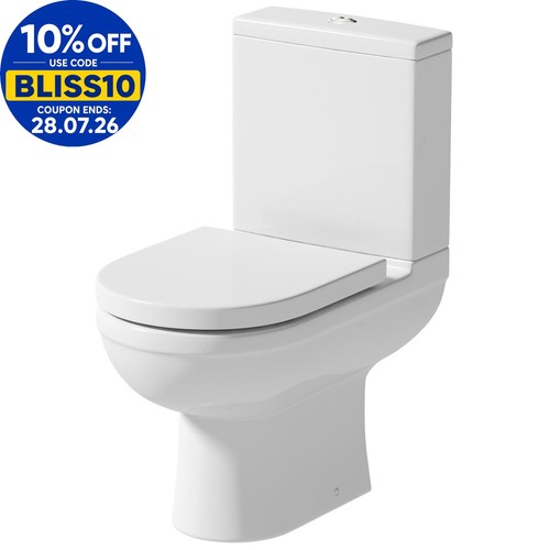 Bathroom close coupled toilet - close,