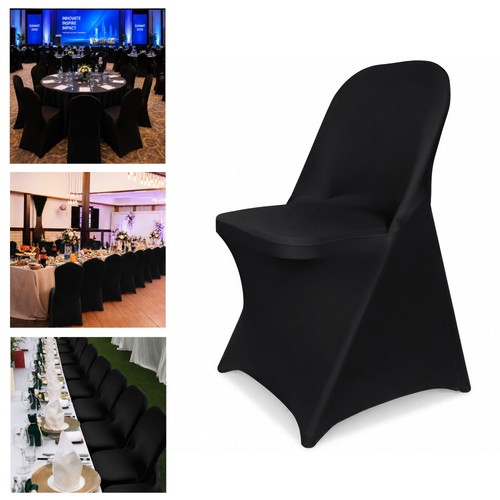 Black spandex dining chair - black,