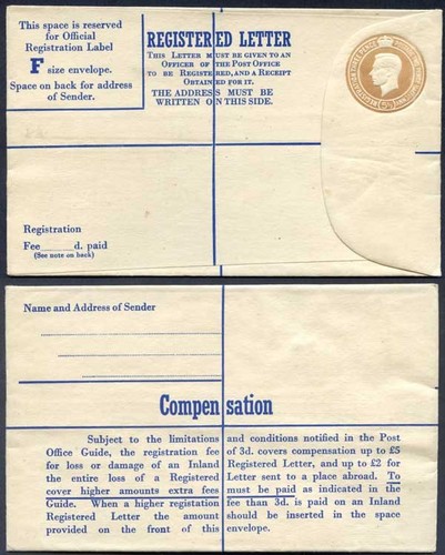 Rp61 kgvi 2d - 1/2d, registered