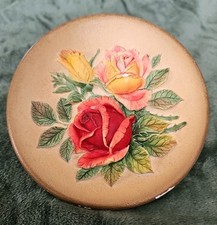 Bossons Chalkware-Roses Vintage Wall Plaque 1960s Hand Painted (Slight Damage)