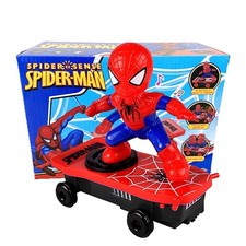 New Electric Spiderman Skateboard 360° Rotation, Music & Lights – Kids' Gift