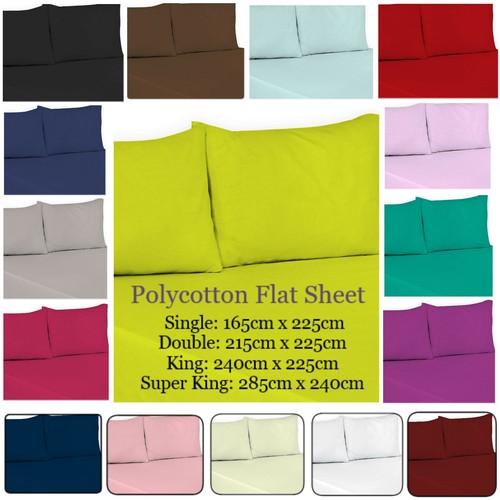 Polycotton flat sheet bed - flat,