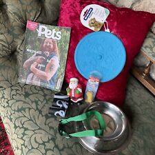 DOG BOWL /COLLAR/TOY/FRISBEE/ FINGER TOOTHBRUSH/LILY’S KITCHEN POO BAGS/MAGAZINE