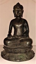 Superb Antique Chinese Northern Siam Chiang Saen Bronze Buddha Temple Figure