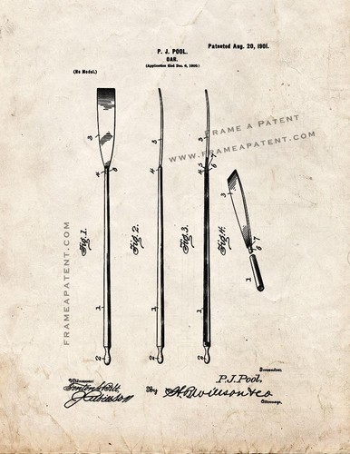 Oar patent print - print, old