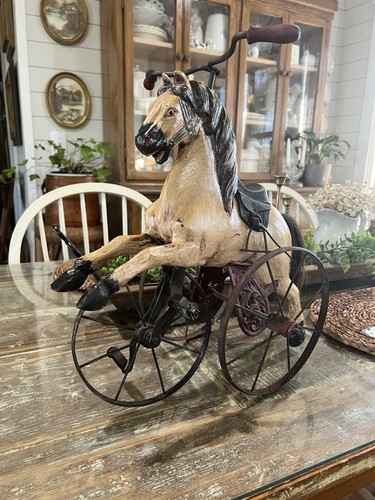 Vintage wooden horse cast - wooden,